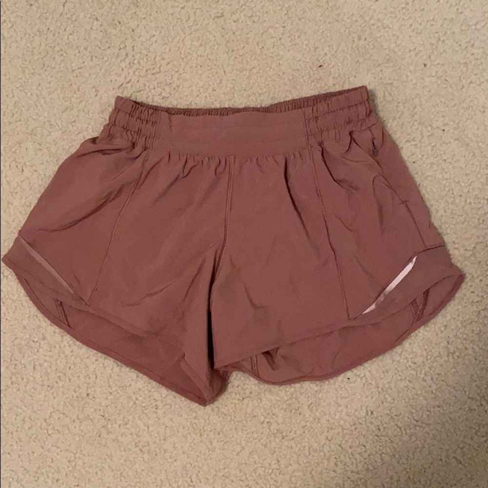 Lulu lemon pink short 4 inch in seam.